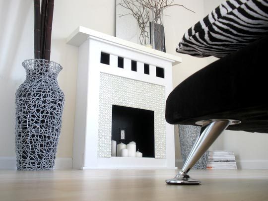 chimenea falsa con velas chimenea falsa con velas